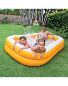 INTEX Piscine Gonflable Rectangulaire Blanc Et Orangé 2,29 m x 1,52 x 0,48 m - Référence : #57181NP